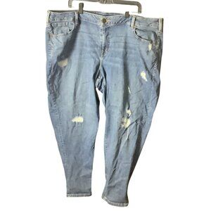 Lane Bryant Plus Size Boyfriend Distressed Denim‎ Jeans Women 24R Blue Casual